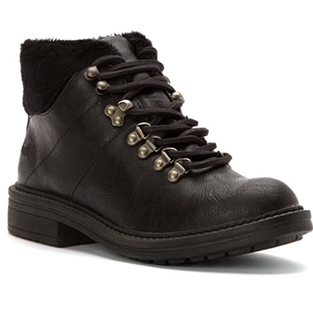 Blowfish Frin Black Faux-Fur Lined Ankle Boots 7